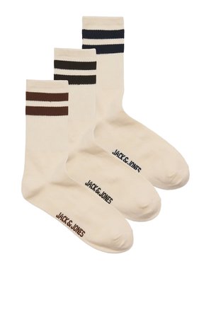 Jack & Jones Erkek Jactravıs Marka Logolu 3'lü Çorap 12260082 Krem