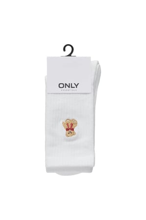 Only Kadın Onlsophıa Pamuklu Çorap 15374252 Beyaz-Turuncu