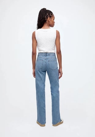ONLY Onlvally Kadın Normal Bel Wide Leg Geniş Paça Jean Pantolon Medium Blue Denim