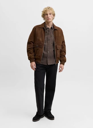 Jack & Jones Kahverengi Erkek Rahat Kareli Gömlek 12301356 JPRBLUCALEB L/S SHIRT
