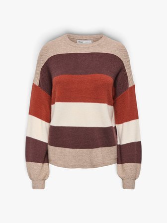 ONLATIA L/S STRIPE PULLOV KNT NOOS Kadın Beyaz UK Gömlek - 15220044