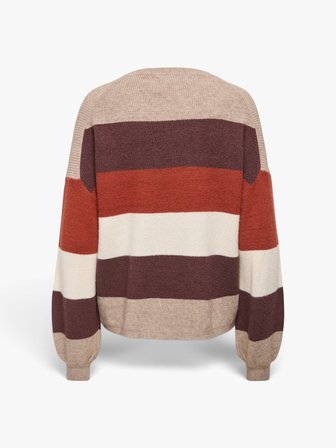ONLATIA L/S STRIPE PULLOV KNT NOOS Kadın Beyaz UK Gömlek - 15220044