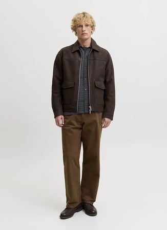 Jack & Jones Siyah Erkek Rahat Kareli Gömlek 12301356 JPRBLUCALEB L/S SHIRT
