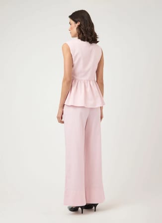 Yas Pembe Kadın Bluz YASTRIMA SL LINEN BLEND TOP
