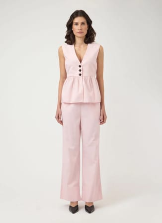 Yas Pembe Kadın Bluz YASTRIMA SL LINEN BLEND TOP