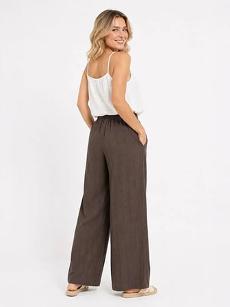 ONLMIKA WIDE LOOSE STRIPE PANT JRS Kadın Gri Pantolon - 15375289