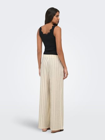ONLMIKA WIDE LOOSE STRIPE PANT JRS Kadın Gri Pantolon - 15375289