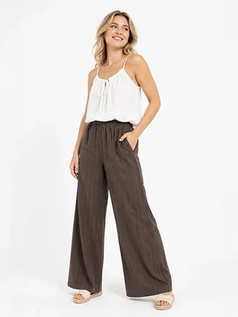 ONLMIKA WIDE LOOSE STRIPE PANT JRS Kadın Gri Pantolon - 15375289