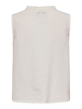 ONLSWAR S/L FRILL TOP WVN Kadın Beyaz Bluz - 15378512