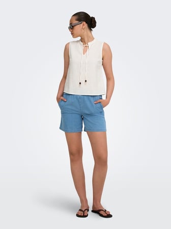 ONLSWAR S/L FRILL TOP WVN Kadın Beyaz Bluz - 15378512