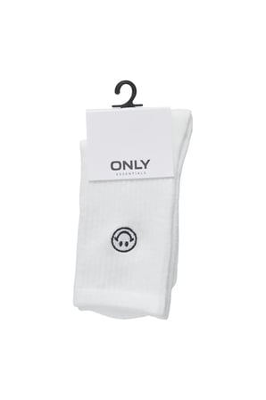 Only Kadın Onlsophıa Pamuklu Çorap 15374252 Beyaz-Siyah