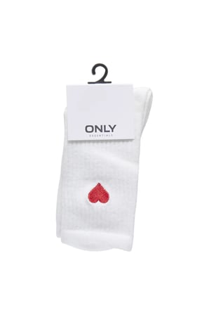 Only Kadın Onlsophıa Pamuklu Çorap 15374252 Beyaz-Kırmızı
