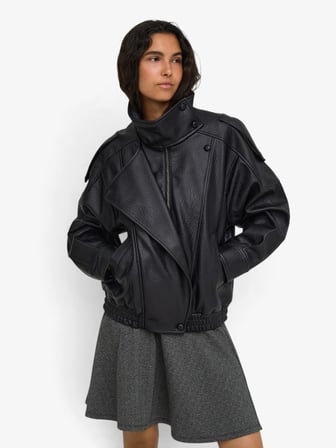 ONLVANI L/S FAUX LEATHER JACKET PNT Kadın Siyah Mont - 15380880