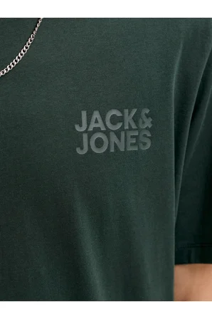 Jack & Jones Erkek Marka Baskılı Tişört Yeşil - 12151955