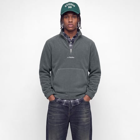 Jack&Jones Polar Soho Fleece Erkek Gri Dik Yaka Sweatshirt