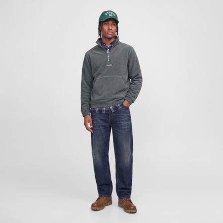 Jack&Jones Polar Soho Fleece Erkek Gri Dik Yaka Sweatshirt