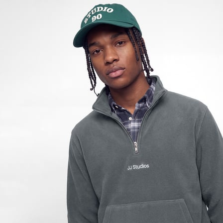 Jack&Jones Polar Soho Fleece Erkek Gri Dik Yaka Sweatshirt