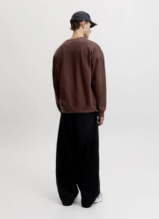 Jack & Jones Kahverengi Erkek Yuvarlak Yaka Rahat Sweatshirt 12300670 JJEACE SWEAT CREW NECK