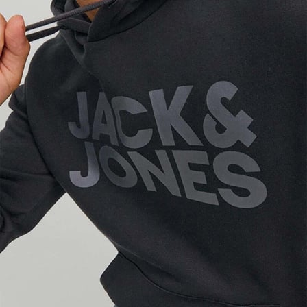 Jack&Jones Corp Logo Erkek Mavi Kapüşonlu Sweatshirt