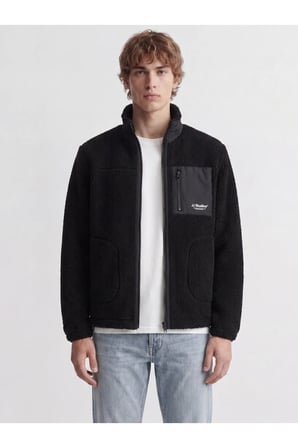 Jack&Jones 12299491 JJESOHO TEDDY JACKET AW26 BLACK ERKEK CEKET