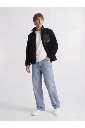 Jack&Jones 12299491 JJESOHO TEDDY JACKET AW26 BLACK ERKEK CEKET