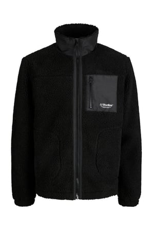 Jack&Jones 12299491 JJESOHO TEDDY JACKET AW26 BLACK ERKEK CEKET