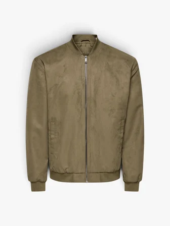 ONSLUCAS FAKE SUEDE BOMBER OTW NOOS Erkek Kahverengi Mont - 22027463