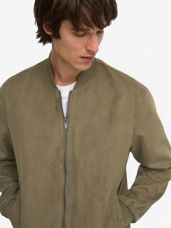 ONSLUCAS FAKE SUEDE BOMBER OTW NOOS Erkek Kahverengi Mont - 22027463