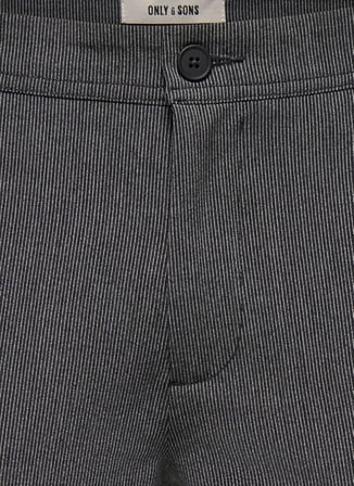 Only & Sons Gri Erkek Çizgili Chino Pantolon 22038671 ONSWEFT STRIPE 0652 PANTS