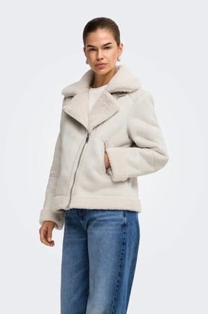 Only Kadın Onlzen Yakası ve İçi Kürklü Süet Mont 15374148 Taş