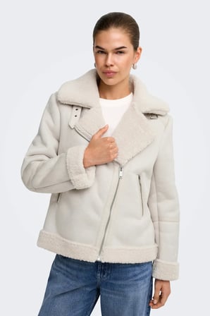 Only Kadın Onlzen Yakası ve İçi Kürklü Süet Mont 15374148 Taş