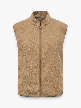 ONLSIF TEDDY REVERSIBLE WAISTCOAT CC OTW Kadın Kahverengi Yelek - 15373866