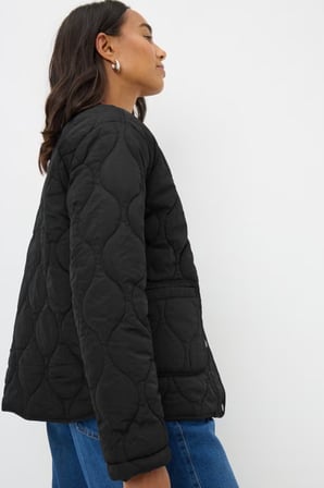 Only Onlsalsa Regular Fit Kolej Yaka Düğmeli Mont Kadın MONT 15373694 SİYAH