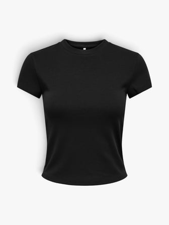 ONLSUPERIOR S/S O-NECK TOP CC JRS Kadın Siyah  - 15377620