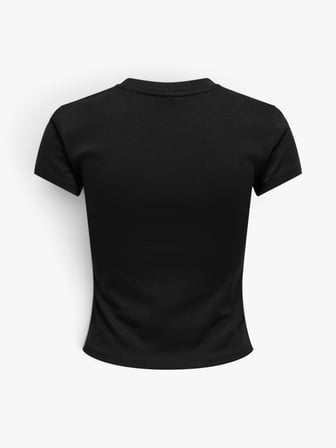 ONLSUPERIOR S/S O-NECK TOP CC JRS Kadın Siyah  - 15377620
