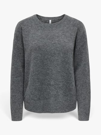 ONLOLIVIA LS O-NECK CC KNT Kadın Gri Kazak - 15380548