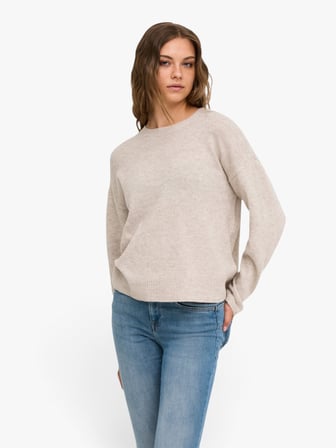 ONLOLIVIA LS O-NECK CC KNT Kadın Beyaz Kazak - 15380548