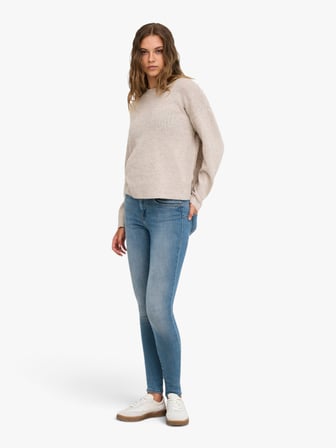 ONLOLIVIA LS O-NECK CC KNT Kadın Beyaz Kazak - 15380548
