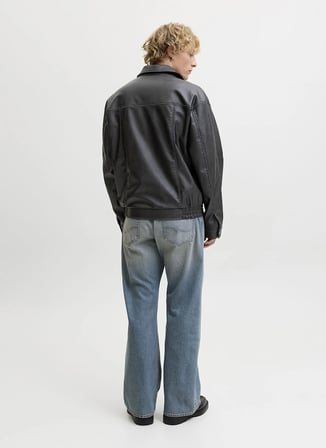 Jack & Jones Siyah Erkek Rahat Ceket 12298762 JJMARLON PU JACKET
