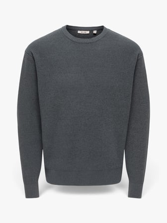 ONSRODGER RLX CREW NECK KNIT Erkek Gri Kazak - 22039789