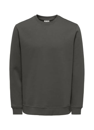 Only & Sons Gri Erkek Sweatshirt 22029226 ONSCONNOR LIFE NECK SWEAT
