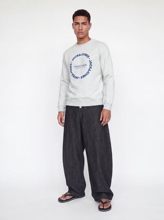 Jack Jones Benson Regular Fit Bisiklet Yaka Erkek Sweat 12298497