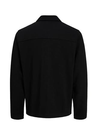 Jack & Jones Siyah Erkek Rahat Gömlek 12299043 JJAXEL TWILL SWEAT OVERSHI