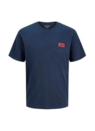 Jack & Jones Lacivert Erkek Logo Baskılı T-Shirt 12298424 JJRUSH TEE SS CREW NECK SN