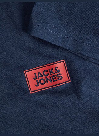 Jack & Jones Lacivert Erkek Logo Baskılı T-Shirt 12298424 JJRUSH TEE SS CREW NECK SN