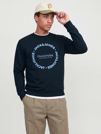Jack Jones Benson Regular Fit Bisiklet Yaka Erkek Sweat 12298497