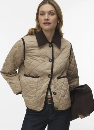 Vero Moda Bej Kadın Kapitone Mont 10336811-171312 TCX