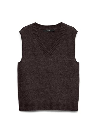 Vero Moda Kahverengi Kadın V Yaka Süveter 10347388-191109 TCX