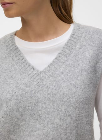 Vero Moda Gri Kadın V Yaka Süveter 10347388-BS000086