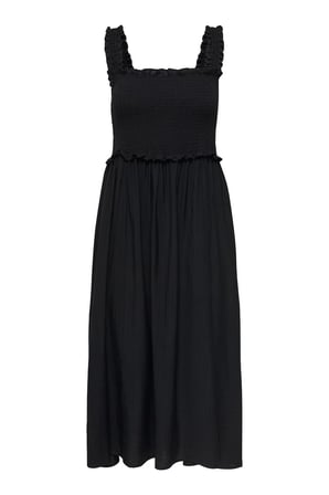 Only Onllumira Regular Fit Kare Yaka Askılı Maxi Elbise Bayan ELBİSE 15382450 SİYAH